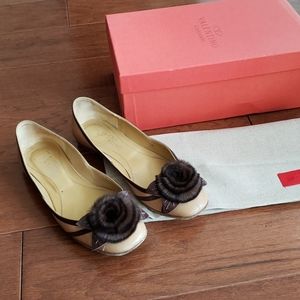 Valentino Mink Pom Flats